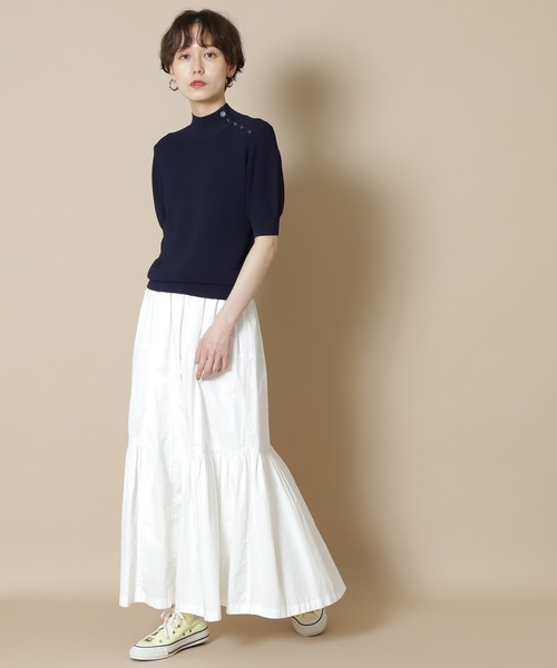 「N.(N. Natural Beauty Basic)」 半袖ニット MEDIUM ネイビー レディース_画像6