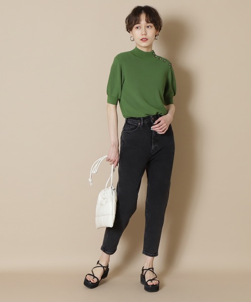 「N.(N. Natural Beauty Basic)」 半袖ニット MEDIUM ネイビー レディース_画像9