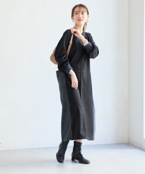 「Chez toi」 長袖ワンピース FREE モカ レディース_画像6