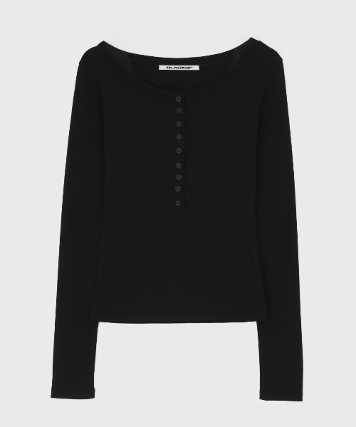 「BLACKUP」 長袖カットソー FREE ネイビー レディース_画像4