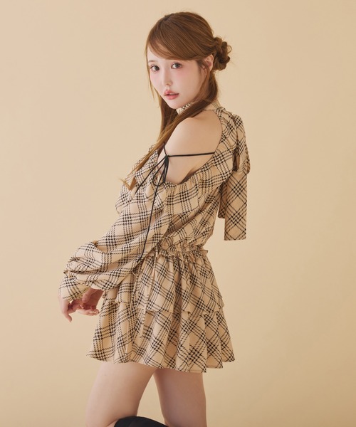 「one after another NICE CLAUP」 長袖ワンピース FREE ブラック レディース_画像3