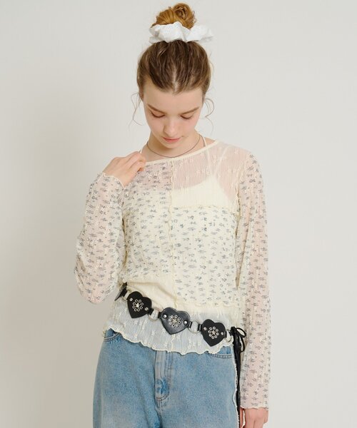 「w closet」 長袖カットソー FREE アイボリー レディース_画像2