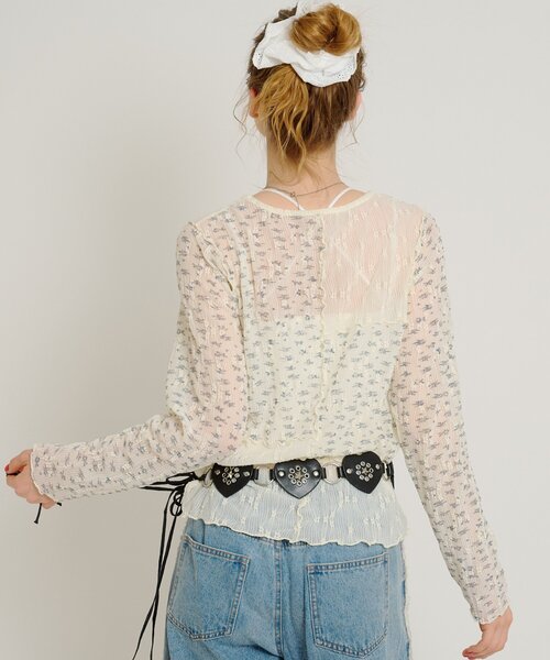 「w closet」 長袖カットソー FREE アイボリー レディース_画像4
