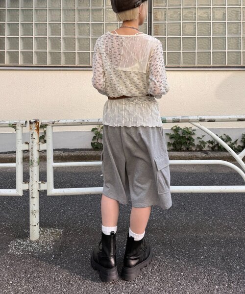 「w closet」 長袖カットソー FREE アイボリー レディース_画像9