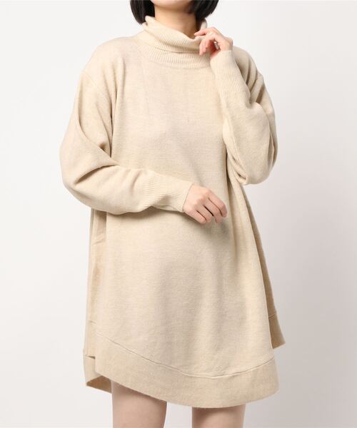 ワンピース タートルネックフレアニットチュニックワンピース E2592 Zozotown 通販 Paypayモール