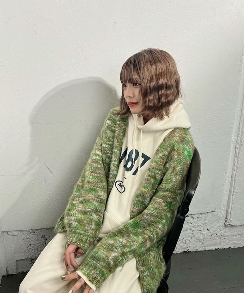 カーディガン グラデーションカラーモヘアライクカーデ レディース