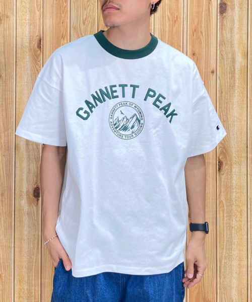 Champion（チャンピオン） tシャツ リンガーT カレッジ風ロゴ/アメカジ