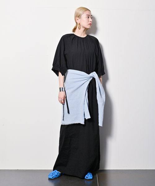 CITYSHOP LINEN MIX MAXI DRESS リネン混 ワンピース CITYSHOP ワンピース LINEN MIX MAXI DRESS：ワンピース