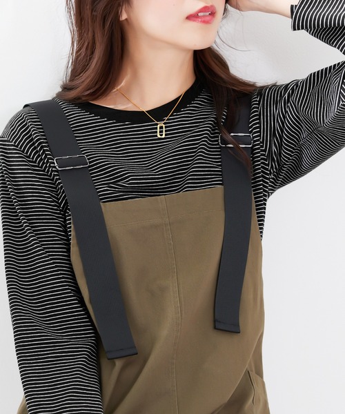 tシャツ Tシャツ 細ボーダー長袖Tシャツ レディース : ZOZOTOWN
