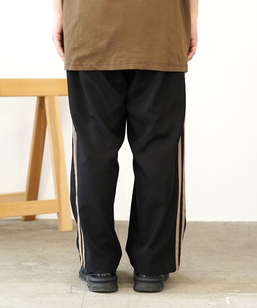 ROOP TOKYO パンツ TR リネン サイドライン イージーパンツ