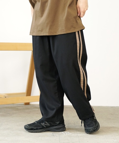ROOP TOKYO パンツ TR リネン サイドライン イージーパンツ