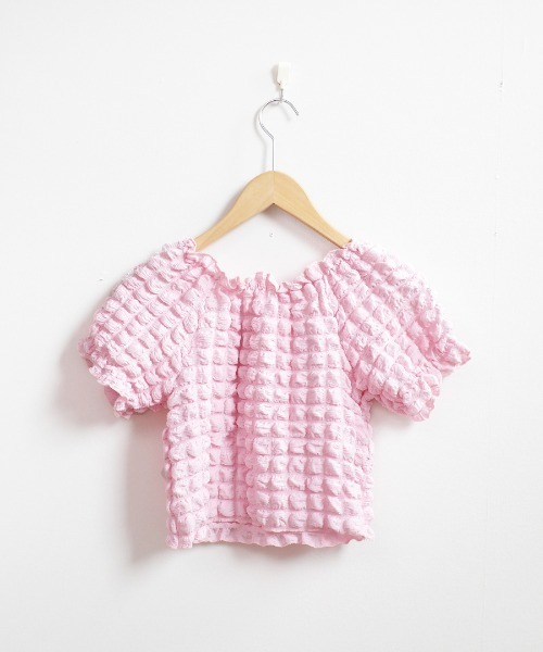 KOCH 売れ筋商品|||コッホ Tシャツ トップス レディース Tops Pink shopnikoniko tシャツ ポップコーントップス スクエアネック