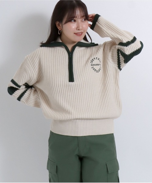 CONVERSE（コンバース） ニット セーター ポロネック ハーフジップ