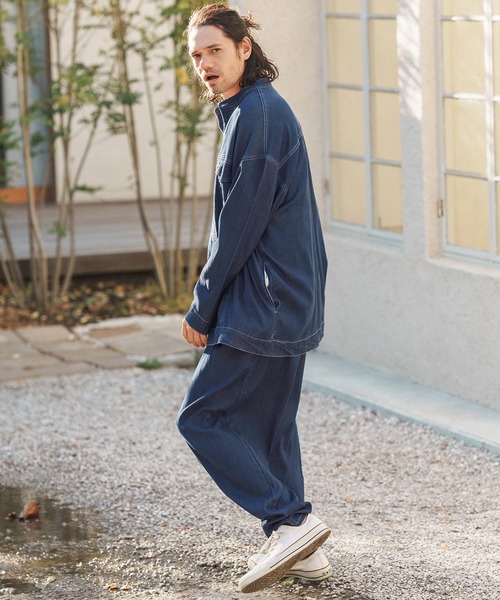パンツ mp11910- Indigo Relax Balloon Silhouette Pants バルーン 