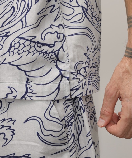 7月限定セール　SchottハワイアンシャツドラゴンブラックセットアップLサイズ Schott N.Y.C シャツ Schott/ショット/HAWAIIAN SHIRT ”DRAGON