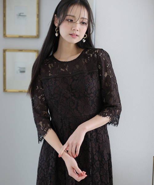 ドレスシースルー　ボリューム　パーティドレス パフドレス　オケージョン　結婚式　ブラック ドレス パーティードレス｜シースルー｜ブラック｜レディースファッション通販