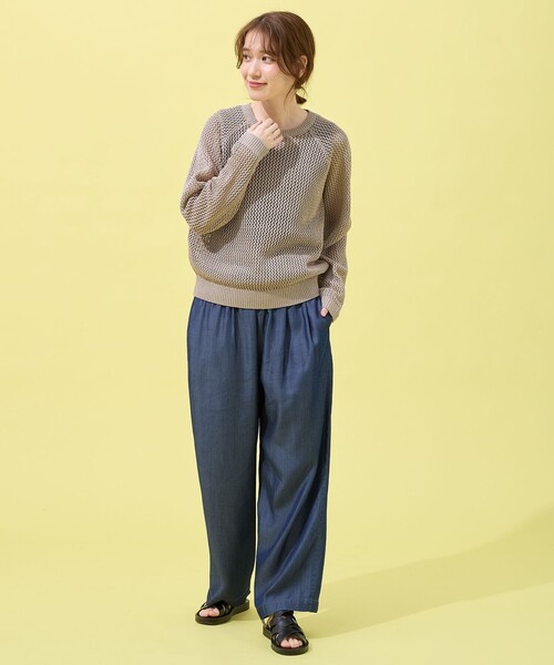 any FAM ニット セーター 「洗濯機可」メッシュプルオーバー