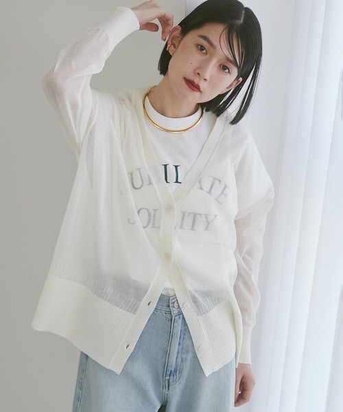 hunch カーディガン 「WEB限定/別注」シアーカーディガン