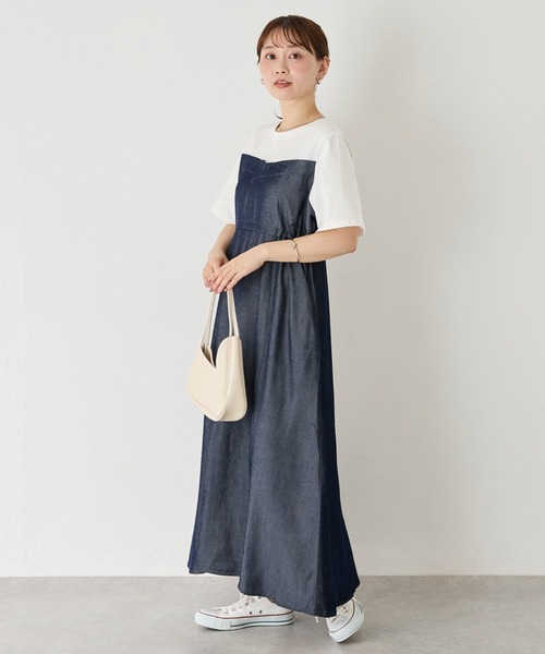 デニム風　ワンピース DAY CLOSET ワンピース レディース セパレート風デニム