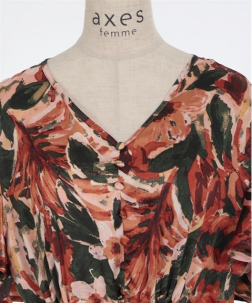 axes femme（アクシーズ ファム） ワンピース 花柄ドロストティアード