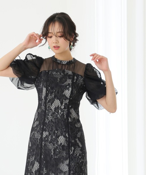 PourVous（プールヴー） ドレス 袖カットアウト パーティードレス