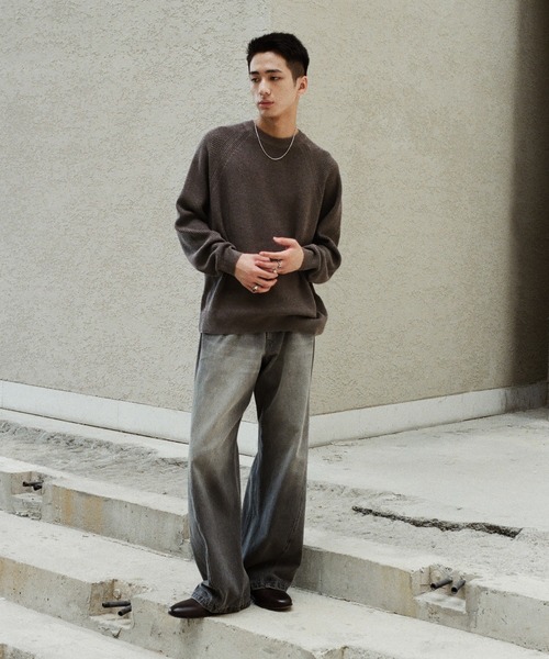 WYM LIDNM セーター ニット STANDARD AZE MELANGE KNIT メンズ