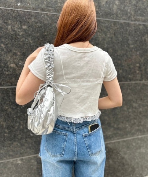 tシャツ ipugo/イプゴ レースキャミソールセット レディース ipugo tシャツ ipugo/イプゴ レースキャミソールセット