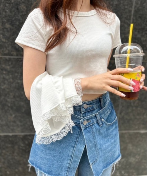 tシャツ ipugo/イプゴ レースキャミソールセット レディース ipugo tシャツ ipugo/イプゴ レースキャミソールセット