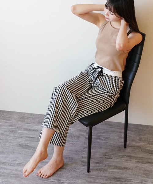 gossip!ロサンゼルス パンツ ギンガムチェック イージーワイド