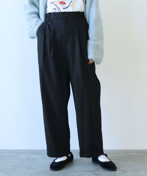 yuni ワイドパンツ ウール yuni スラックス パンツ ウォッシャブルウールワイドパンツ