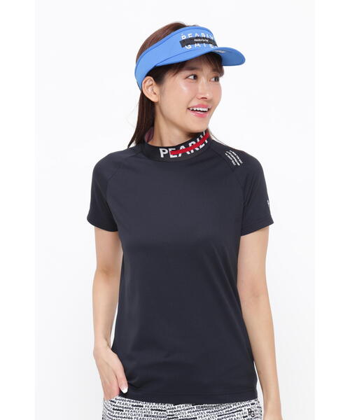 tシャツ 「PEARLY GATES」クールフローストレッチディンプル 半袖ハイネックカットソー レディース