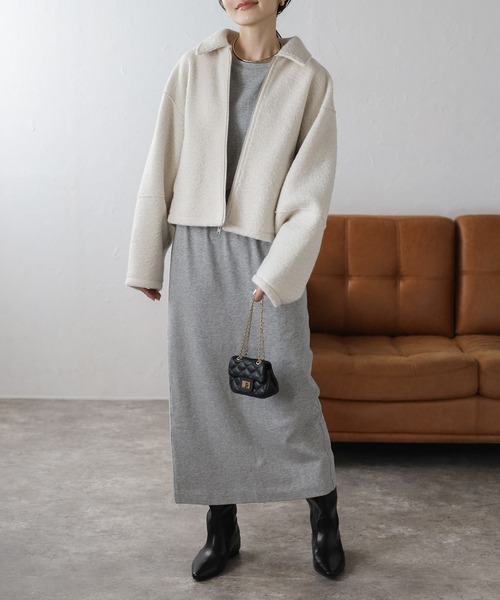トップス Bonjour knit setup Bonjour Sagan ワンピース シルケット風コットンカットソー