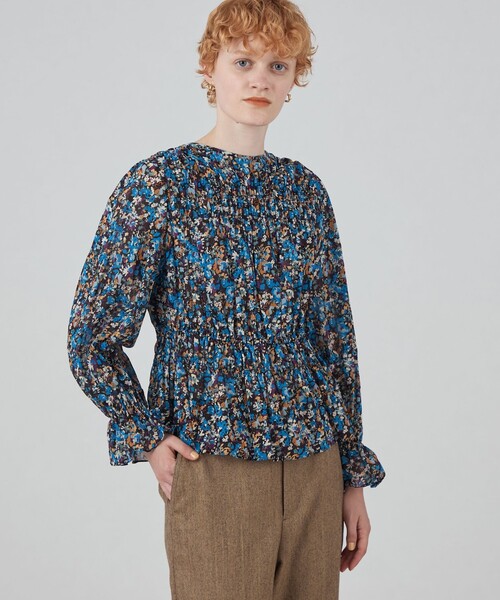 SOULEIADO（ソレイアード） ブラウス シャツ コットンプリント