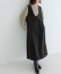 ワンピース Uネックコーデュロイジャンパーワンピース｜ZOZOTOWN Yahoo!店