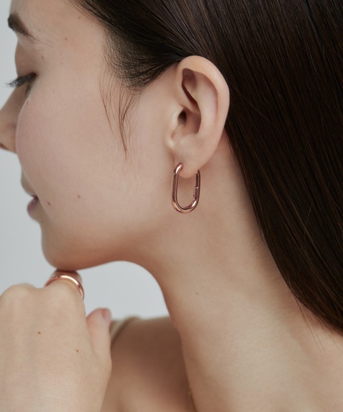 入荷now 安全 ciite' ピアス オーバルフープピアス 」 金属アレルギー対応 「 アクセサリー