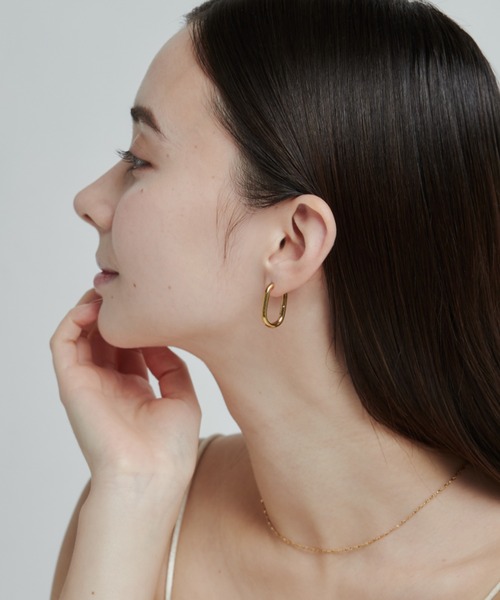 ciite' ピアス 「 金属アレルギー対応 」 オーバルフープピアス