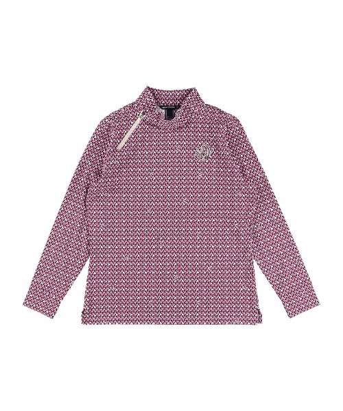 tシャツ 「ZOY」WOMENS ジオメトリックプリント 長袖モックネック レディース ZOY tシャツ 「ZOY」WOMENS ジオメトリックプリント 長袖モック