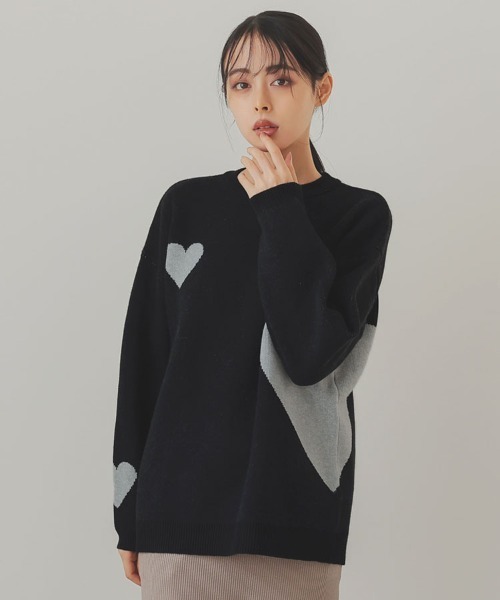 tシャツ ハートニット レディース