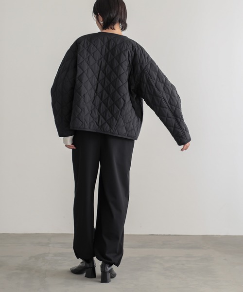 for/c（フォーシー） ジャケット ノーカラージャケット 撥水キルト中綿 