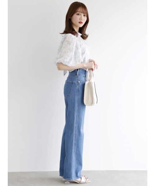 MERCURYDUO パンツ ハイウエストストレートストレッチデニム