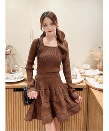 Darich（ダーリッチ） ワンピース バルーンボーダーニットミニ