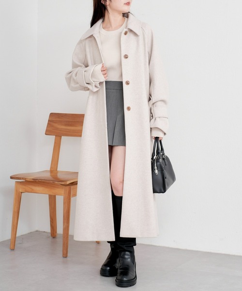 新品未使用 Chieko + long cape ベージュ チエコプラス Chico（チコ） ステンカラーコート FREE ライトベージュ レディース