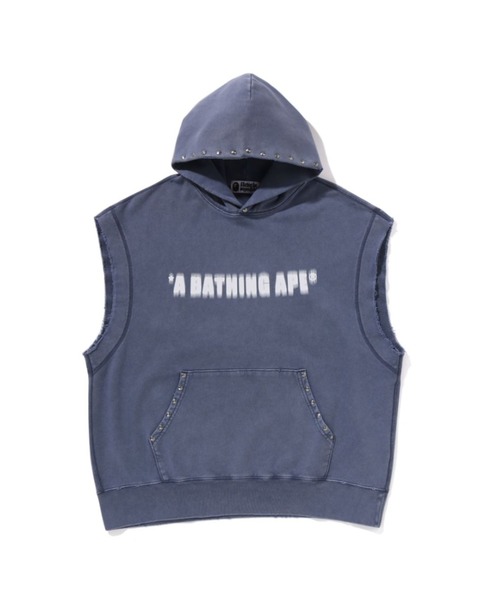 A BATHING APE パーカー STUDDED GARMENT DYE LOGO SLEEVELESS A BATHING APE パーカー STUDDED GARMENT DYE LOGO SLEEVELESS