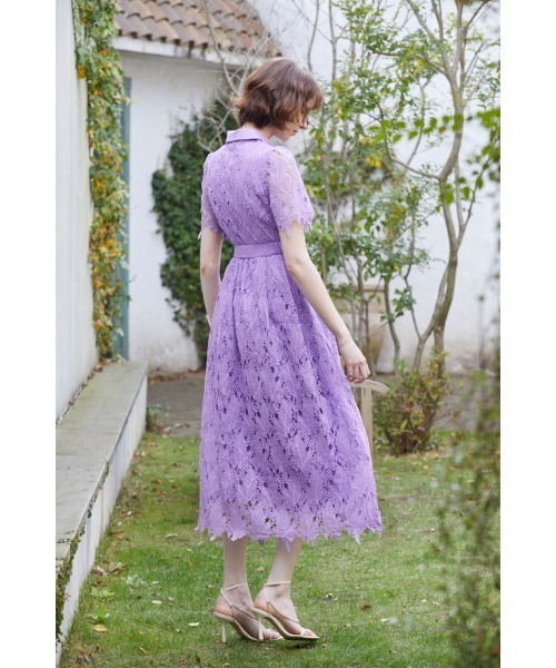 Estella.K ワンピース Charlotte Belted Lace Dress リーフケミカル