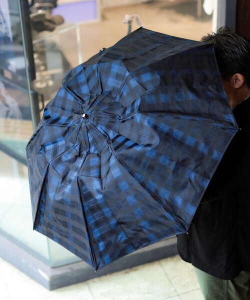 売り切れ品 槇田商店 Shade check　折りたたみ傘 メンズ 実用性も抜群のメンズ日傘！晴雨兼用折りたたみ傘8本骨58cm
