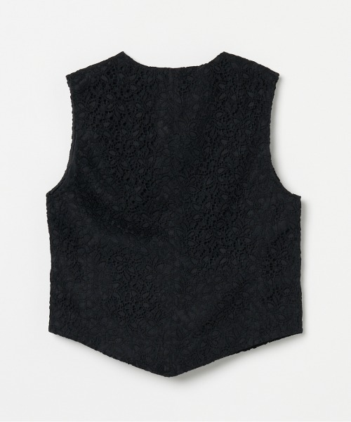 週末sale❣️L'Appartement Lace Vest 黒レースベスト lace vest レースベスト（ベスト）｜HeRIN.CYE（ヘリンドット