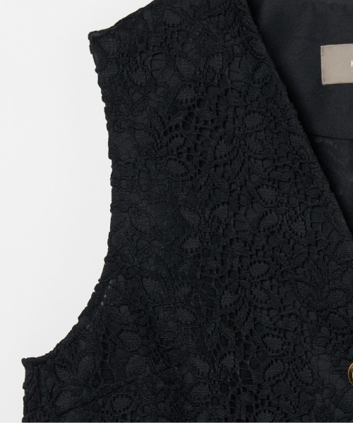 HELIOPOLE ベスト ジレ EMBROIDERY LACE VEST レディース