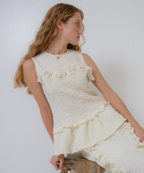 crinkle frill tops レディース