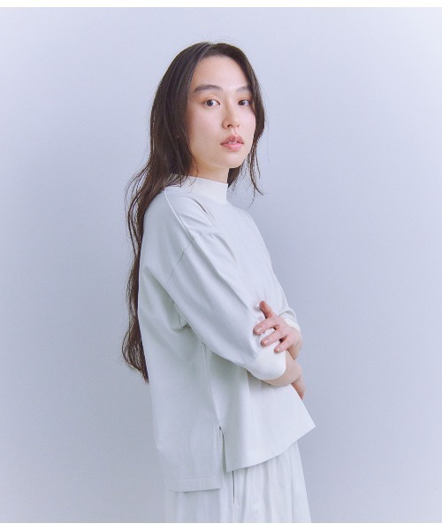 tシャツ Lusuter Soft Jersey モックネックプルオーバー レディース