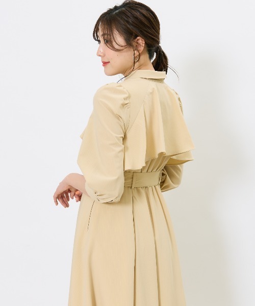 And Couture ストライプオフショルフリルワンピース ストライプオフショルフリルワンピース(506208129) | AND